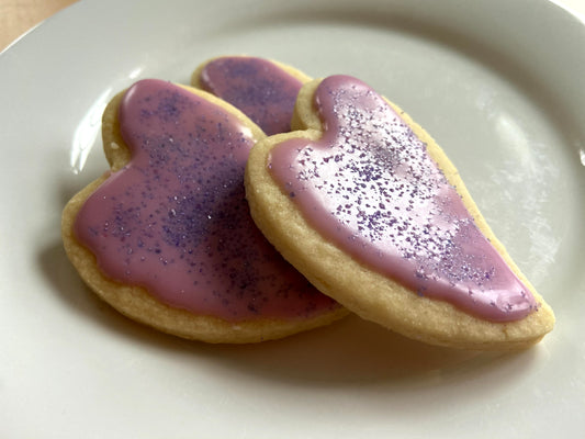 Lavender Shortbread Hearts with Lemon Icing