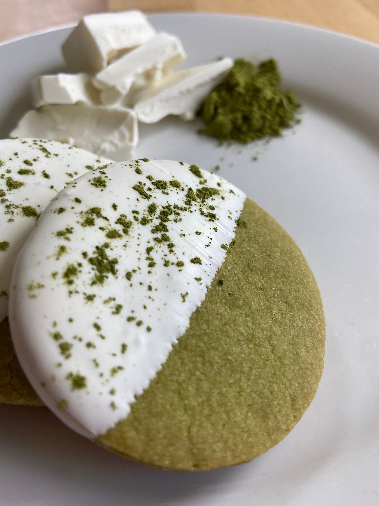 Matcha Shortbread with White Chocolate