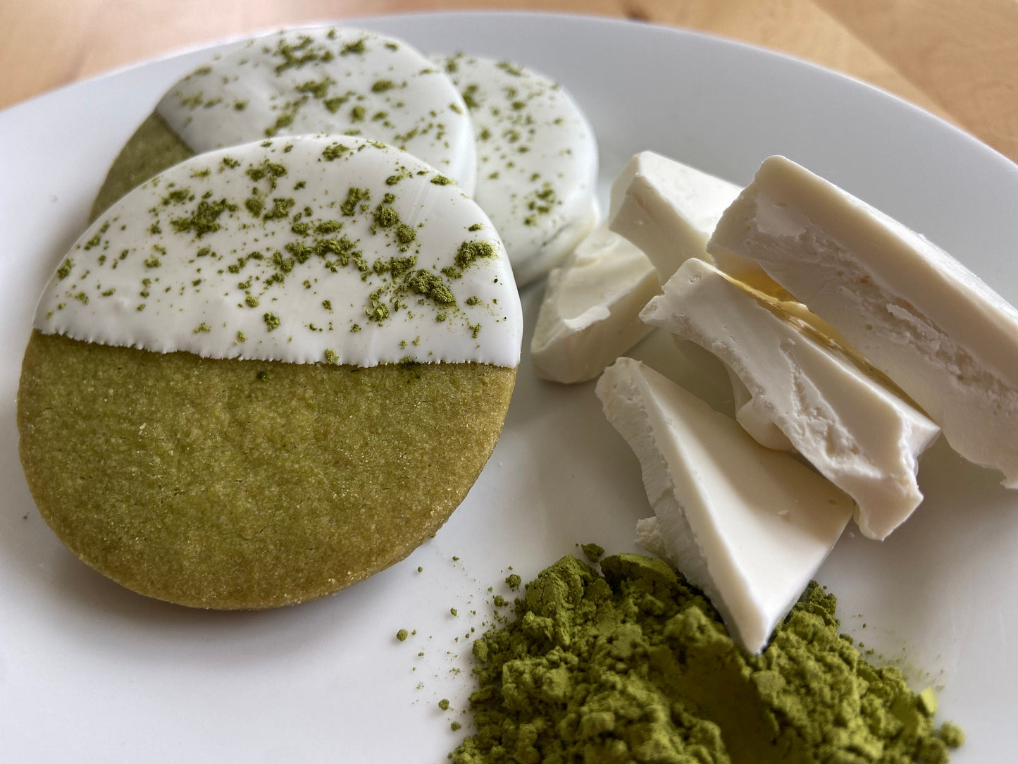 Matcha Shortbread with White Chocolate