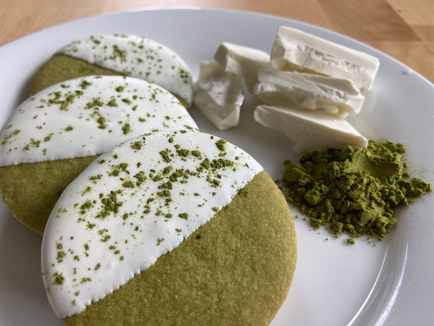 Matcha Shortbread with White Chocolate