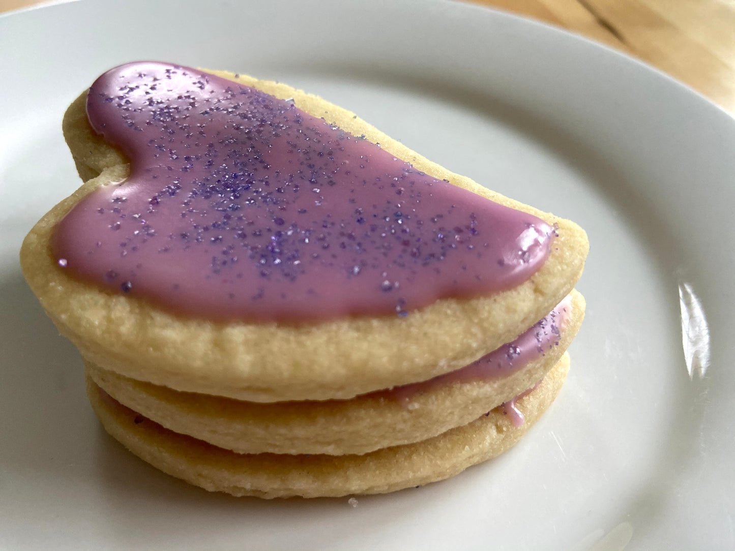 Lavender Shortbread Hearts with Lemon Icing