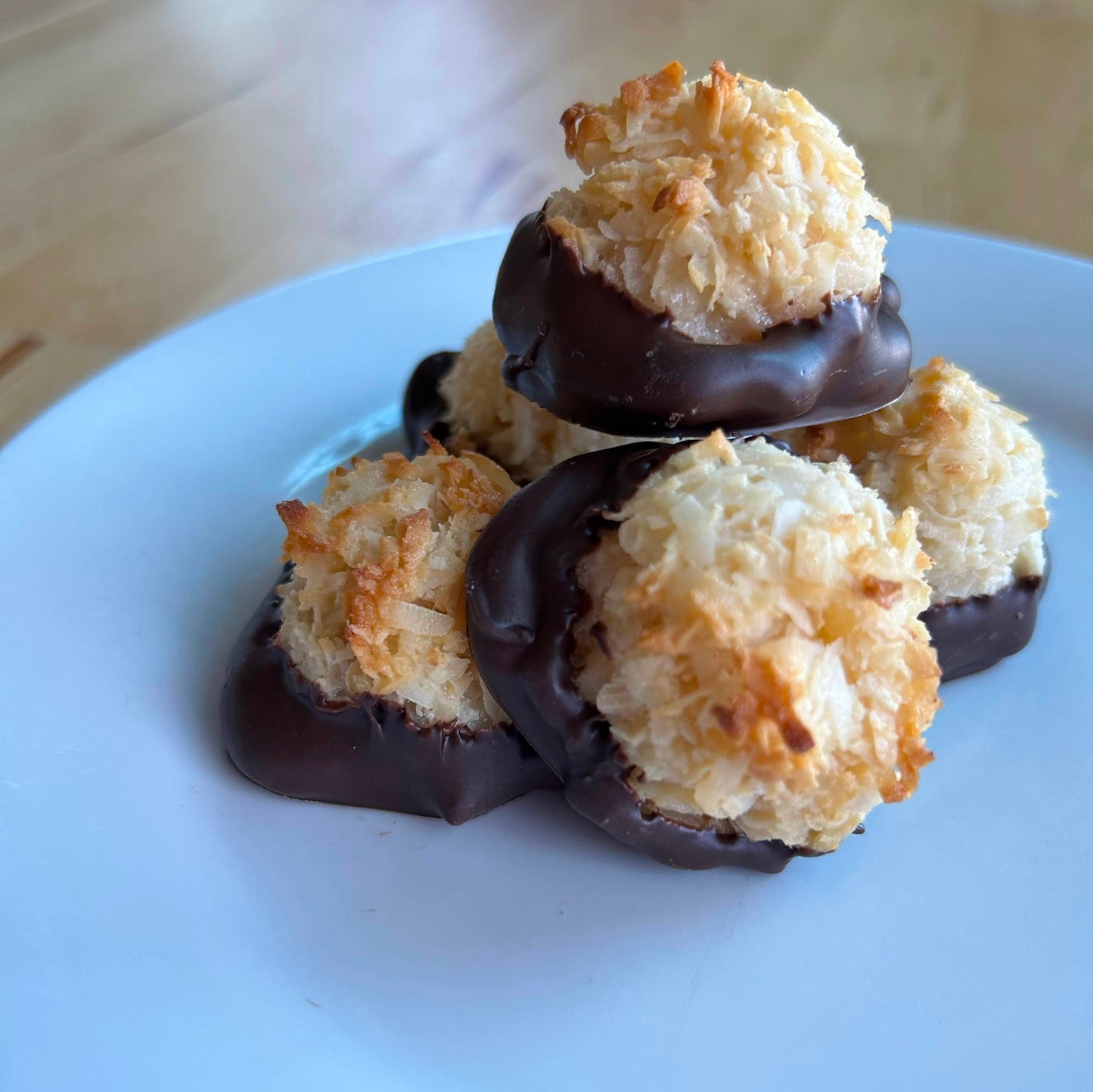 Chocolate Dipped Coconut and Cashew Macaroons