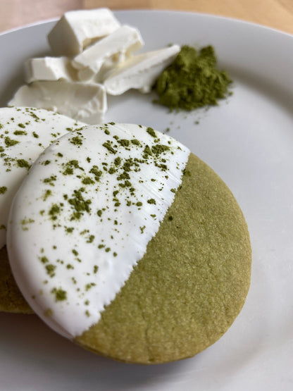 Matcha Shortbread with White Chocolate