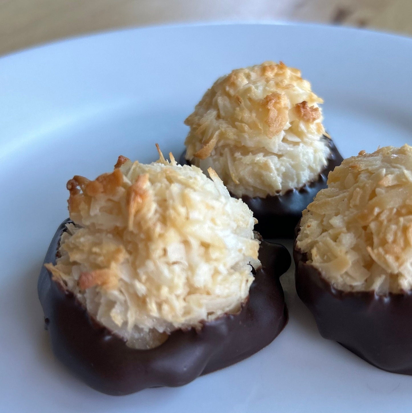 Chocolate Dipped Coconut and Cashew Macaroons