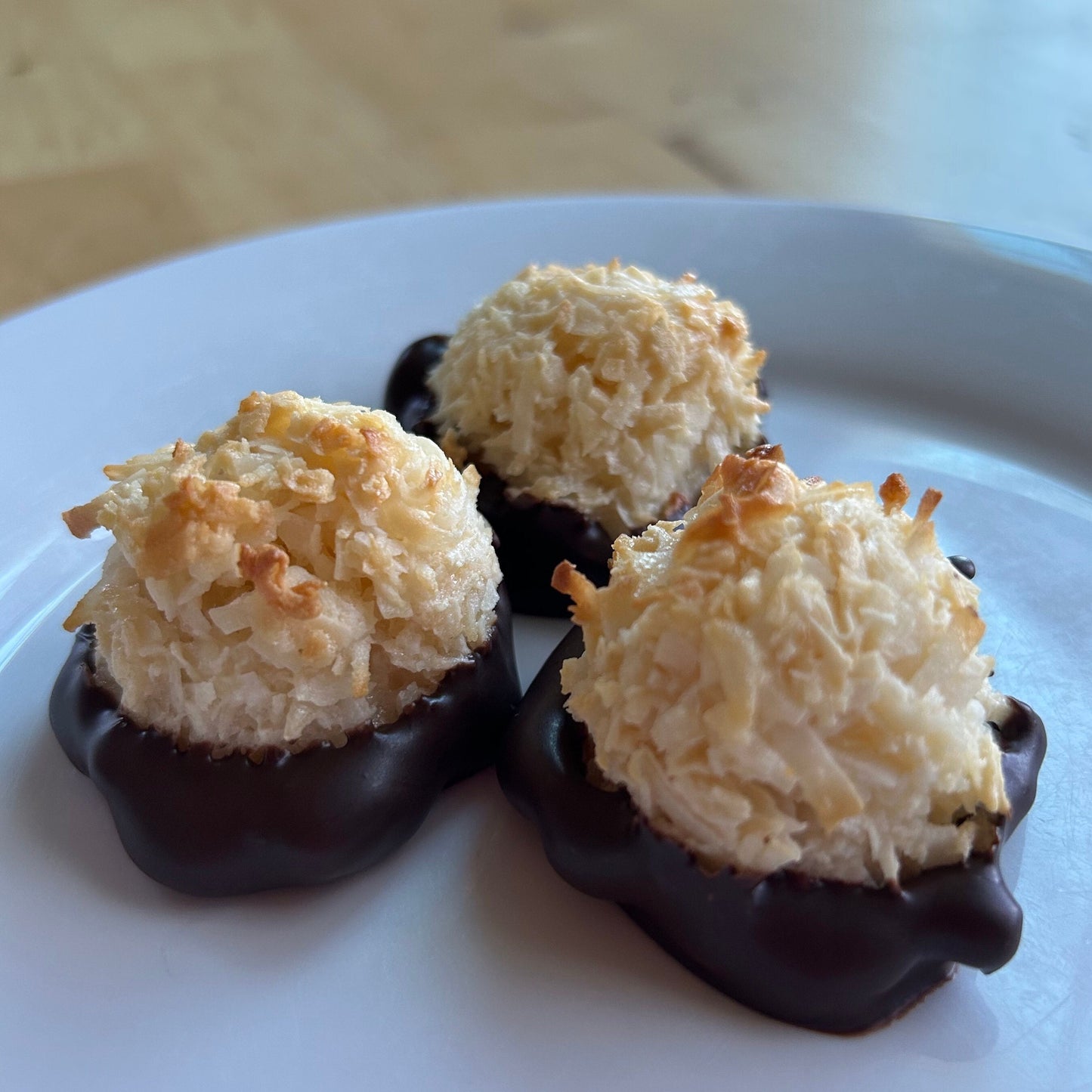 Chocolate Dipped Coconut and Cashew Macaroons